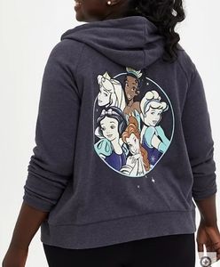 DISNEY PRINCESS DARK SLATE GREY FLEECE HOODIE